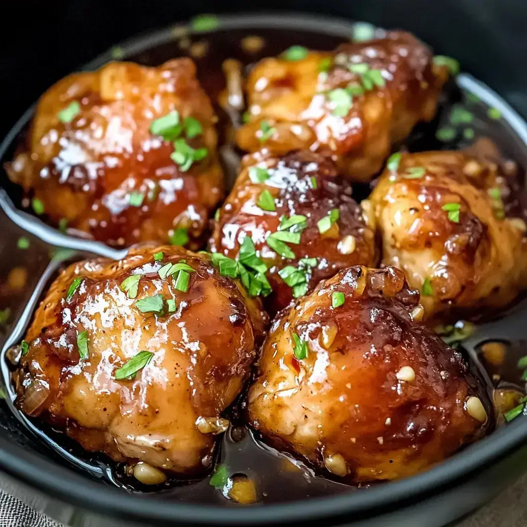 Saucy meatballs in a dish topped with a handful of fresh herbs and lots of flavor.